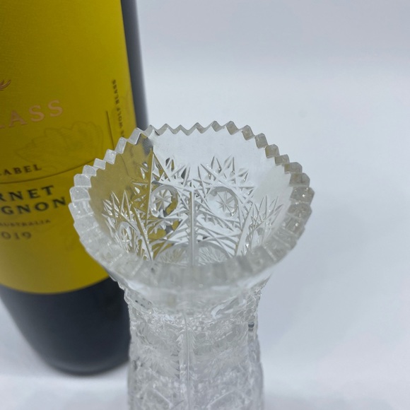 Bohemian Czech Hand Cut Frosted Bud Vase - Picture 2 of 5